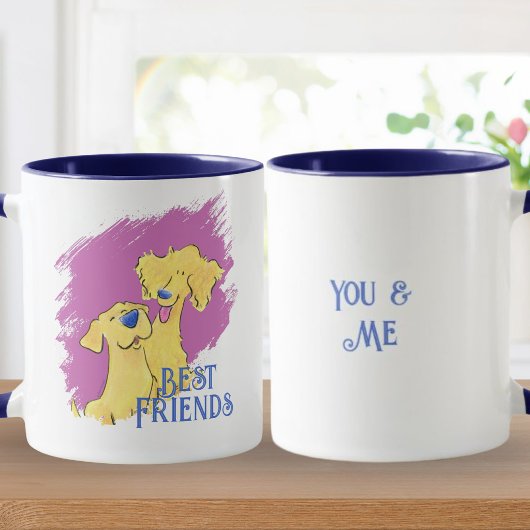 Best Friends Personalized Cute Dog Art Custom Mug マグカップ
