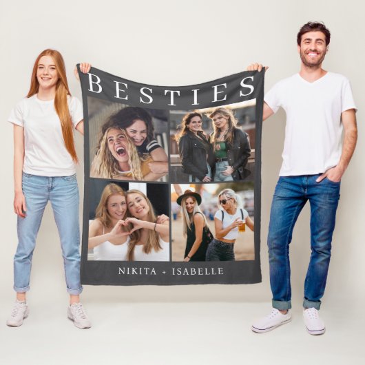 Best Friends Photo Collage Keepsake Fleece Blanket フリースブランケット (インサイチュ)