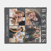 Best Friends Photo Collage Keepsake Fleece Blanket フリースブランケット (正面(横))