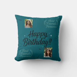 Best Friends Photo Gift Throw Pillow クッション