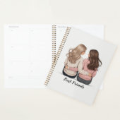 Best Friends Planner – Personalized Back‑View Girl プランナー手帳 (ディスプレー)