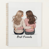 Best Friends Planner – Personalized Back‑View Girl プランナー手帳 (正面)