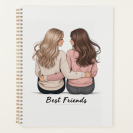 Best Friends Planner – Personalized Back‑View Girl プランナー手帳