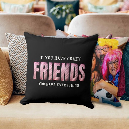 Best Friends Saying Photo Keepsake Throw Pillow クッション