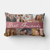Best Friends Script Calligraphy Photo Collage  ランバークッション (正面)