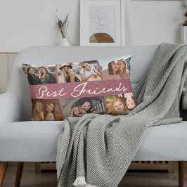 Best Friends Script Calligraphy Photo Collage  ランバークッション