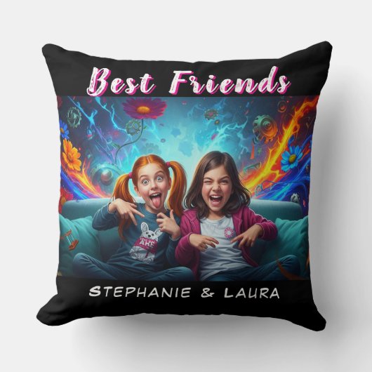 Best Friends Sisters Funny  クッション (正面)