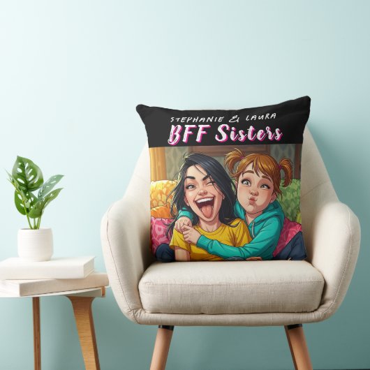 Best Friends Sisters Funny  クッション (椅子)