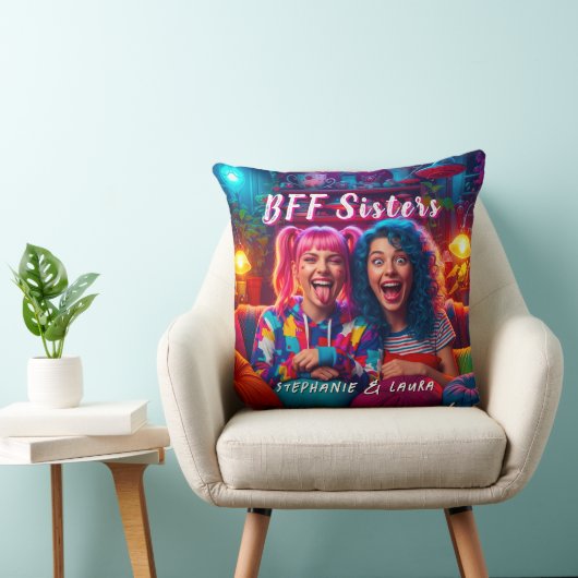 Best Friends Sisters Funny BFF クッション (椅子)