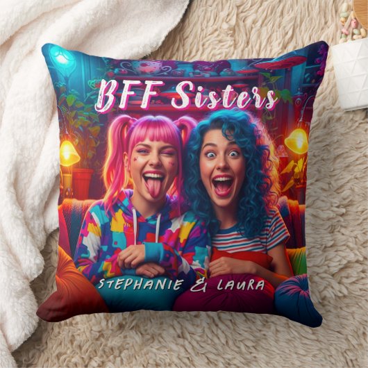 Best Friends Sisters Funny BFF クッション (ブランケット)