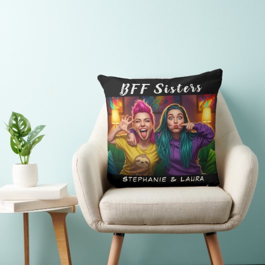 Best Friends Sisters Funny BFF  クッション (椅子)