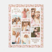 Best Friends Stylish BFF Friendship Pink Photo フリースブランケット (正面)