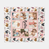 Best Friends Stylish BFF Pink Friendship Photo フリースブランケット (正面(横))