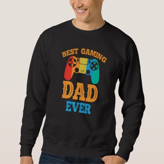 Best Gaming Dad Ever  Dad Design Cute Father Quote スウェットシャツ (正面)
