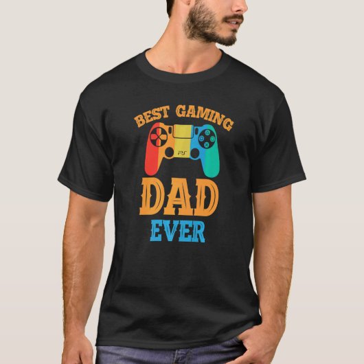 Best Gaming Dad Ever  Dad Design Cute Father Quote Tシャツ (正面)