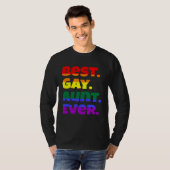 Best Gay Aunt Ever LGBTQ Gay Pride Flag Month Rain Tシャツ (正面フル)
