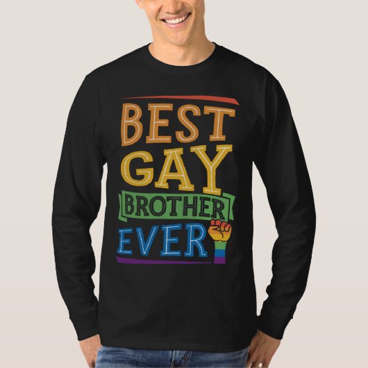 Best Gay Brother Ever Cute  Gay Pride Sibling Tシャツ (正面)