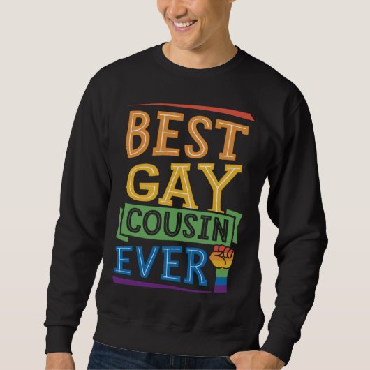 Best Gay Cousin Ever Cute  Gay Pride Family スウェットシャツ (正面)