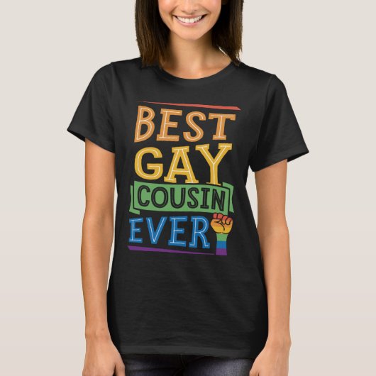 Best Gay Cousin Ever Cute  Gay Pride Family Tシャツ (正面)