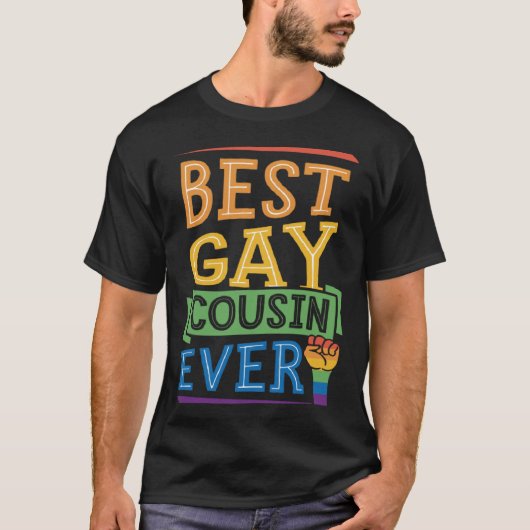 Best Gay Cousin Ever Cute  Gay Pride Family Tシャツ (正面)