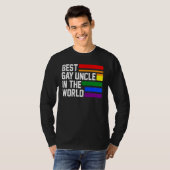 best gay uncle in the world LGBTQ Gay Pride Tシャツ (正面フル)