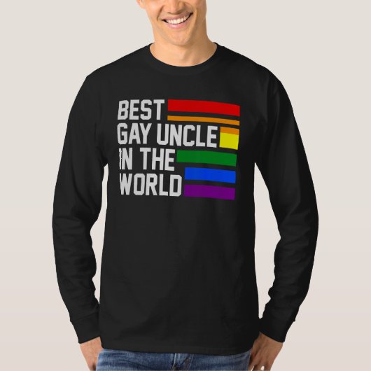 best gay uncle in the world LGBTQ Gay Pride Tシャツ (正面)
