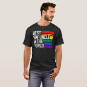 best gay uncle in the world LGBTQ Gay Pride Tシャツ (正面フル)