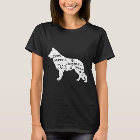 Best German Shepherd Dog Dad Ever Tシャツ (正面)