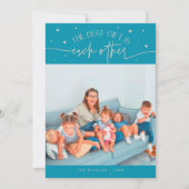 Best Gift Aqua Peach Valentines Day Photo シーズンカード (正面)