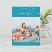 Best Gift Aqua Peach Valentines Day Photo シーズンカード (スタンド正面)