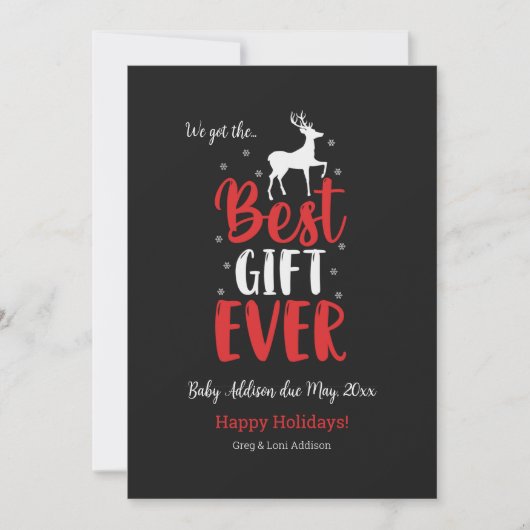 Best Gift Ever Holiday Pregnancy Card シーズンカード (正面)