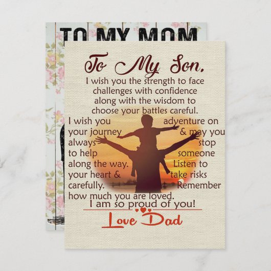 Best Gift For Son | To My Son Quotes 招待状 (正面/裏面)