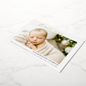 Best Gift Minimalist Calligraphy Christmas Baby 箔シーズンカード (回転した状態)