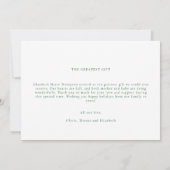 Best Gift Minimalist Forest Green Christmas Baby 案内状 (裏面)