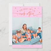 Best Gift Orange Pink Valentines Day Photo シーズンカード (正面)