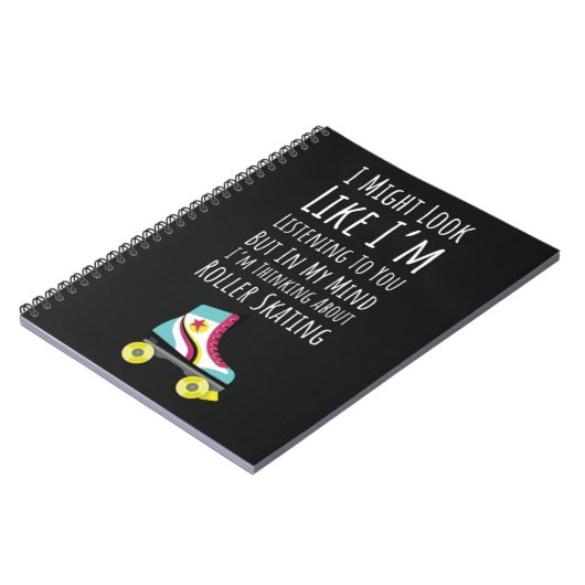 Best Gifts For Roller Skaters Typography Skating ノートブック (左側)