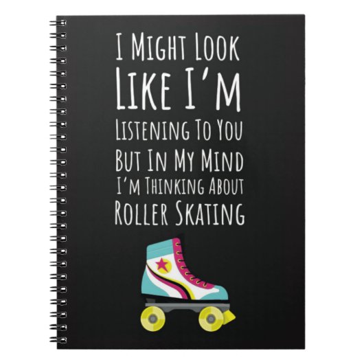 Best Gifts For Roller Skaters Typography Skating ノートブック (正面)