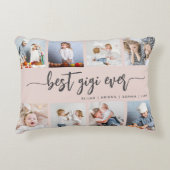 Best Gigi Ever 8 Photo Collage Blush Pink アクセントクッション (正面)