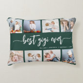 Best Gigi Ever 8 Photo Collage Dark Green アクセントクッション (正面)
