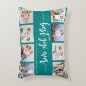 Best Gigi Ever 8 Photo Collage Teal Blue アクセントクッション (正面(垂直))