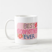Best Godmother Ever Hand-drawn lettering Gift コーヒーマグカップ (左)