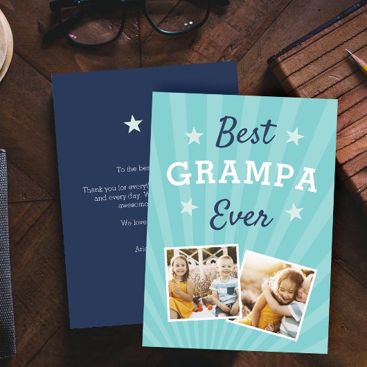 Best Grampa Ever | Father's Day Flat Photo カード