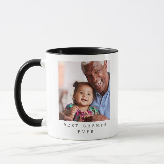 Best Gramps Ever 2 Photo Personalized Grandfather マグカップ (左)