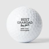 Best GRANDAD by par Modern Typography Custom Name ゴルフボール (正面)