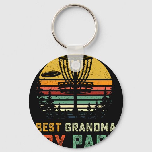 Best Grandma Disc Golf Gift Grandmother Frisbees D キーホルダー (正面)