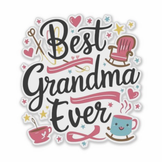Best grandma ever シール (正面)