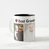 Best Grandma Ever 3Photo Collage Custom  ツートーンマグカップ (正面左)