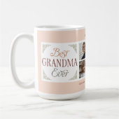 Best Grandma Ever 4 Photo Collage コーヒーマグカップ (左)