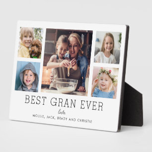 Best Grandma Ever 5-Photo Collage Keepsake Custom フォトプラーク