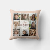 Best Grandma Ever 8 Photo Collage Throw Pillow クッション (裏面)